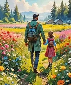 Father And Daughter Diamond Painting