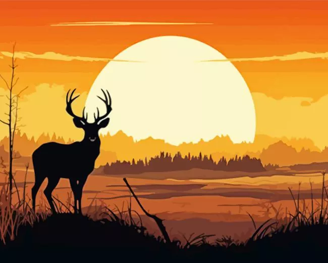 fawn silhouette Diamond By Numbers Fawn Silhouette Diamond Painting