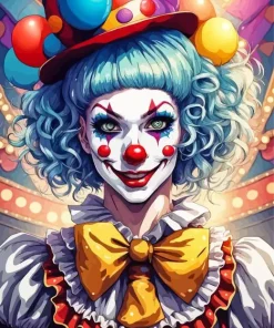 Female Clown Scary Art Diamond Painting