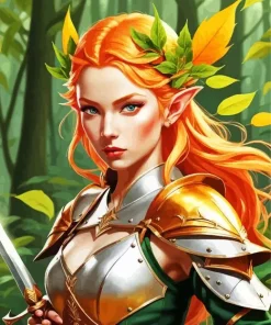 Female Elf Warrior Diamond Painting