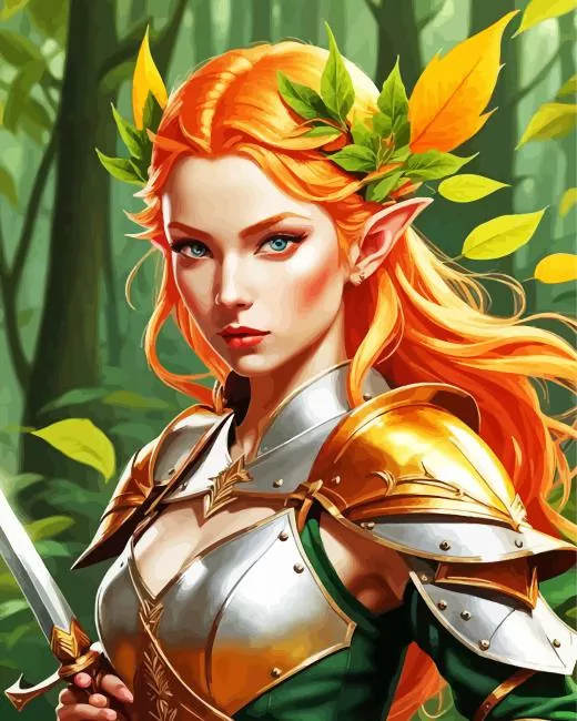 female elf warrior Diamond Dotz Female Elf Warrior Diamond Painting