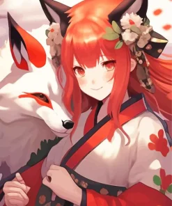 Female Kitsune Mask Anime Diamond Painting