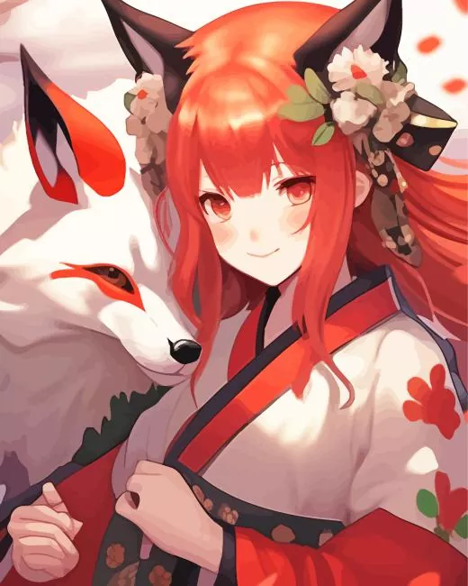 female kitsune mask anime Diamond By Numbers Female Kitsune Mask Anime Diamond Painting