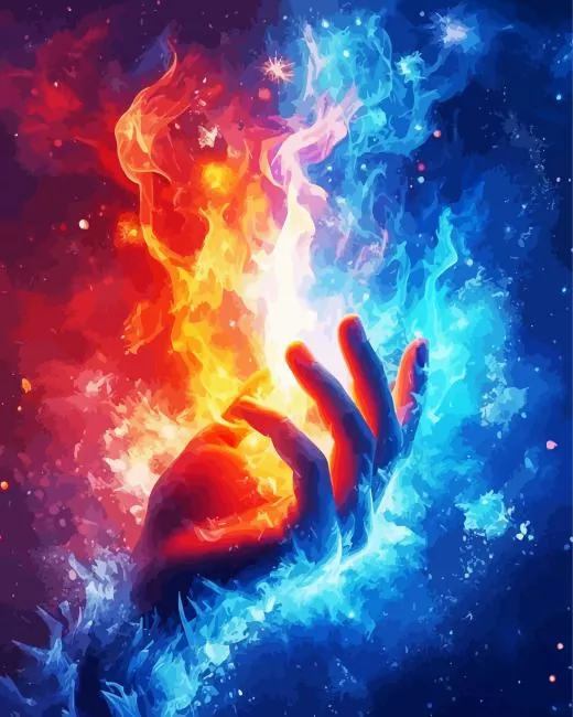 fire and ice Diamond With Numbers Fire And Ice Diamond Painting