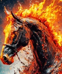 Fire Horse Animal Diamond Painting