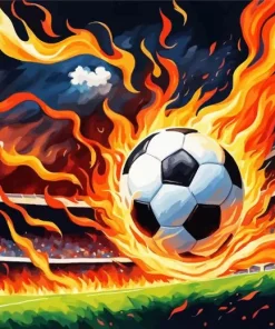 Fire Soccer Ball Diamond Painting