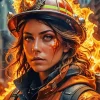 Firefighter Woman Diamond Painting