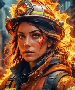 Firefighter Woman Diamond Painting
