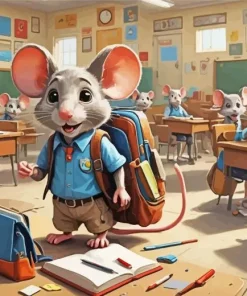 First Day Of School Mouse Diamond Painting