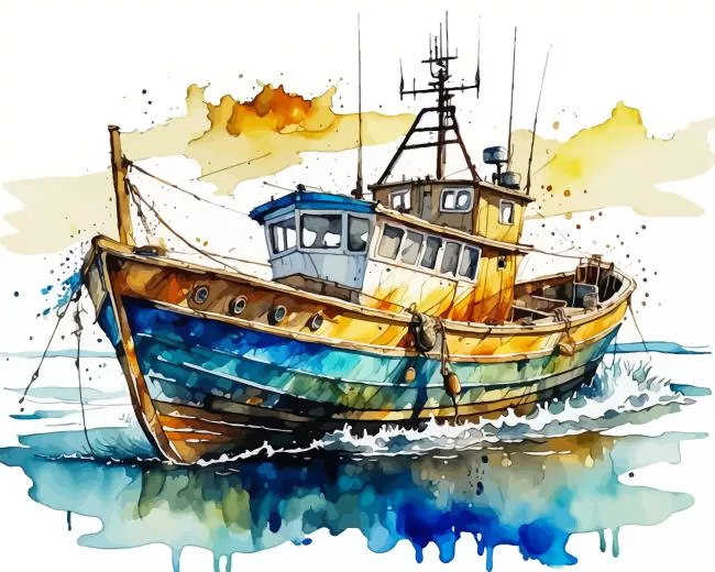 fishing boat splash Diamond Paintings Fishing Boat Splash Diamond Painting