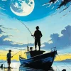 Fishing Silhouette Art Diamond Painting