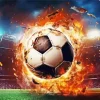 Flaming Soccer Ball Art Diamond Painting