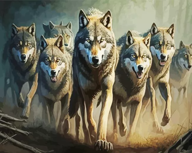 flock of wolves Diamond Paintings Flock Of Wolves Diamond Painting