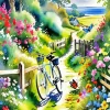 Flower Bike Art Diamond Painting