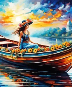Flower Boat Diamond Painting