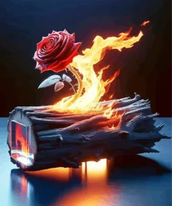 Flower Burning Art Diamond Painting