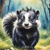 Flower Cartoon Skunk Art Diamond Painting