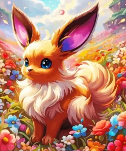 Flower Eevee Art Diamond Painting