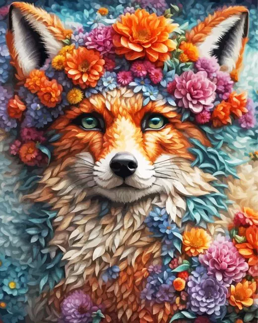 flower fox art Diamond Painst Flower Fox Art Diamond Painting