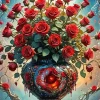 Flower Vase With Roses Diamond Painting