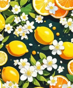 Flowers And Lemons Diamond Painting
