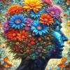 Flowers In Head Diamond Painting