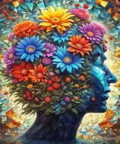 Flowers In Head Diamond Painting