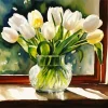 Flowers On A Window Ledge Art Diamond Painting