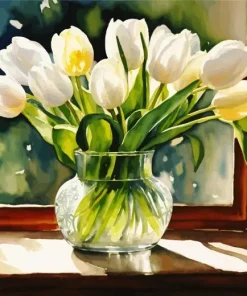 Flowers On A Window Ledge Art Diamond Painting