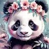 Flowers Panda Art Diamond Painting