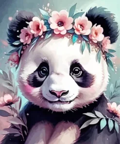 Flowers Panda Art Diamond Painting