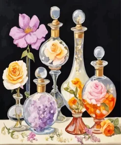 Flowers Perfume Bottles Diamond Painting