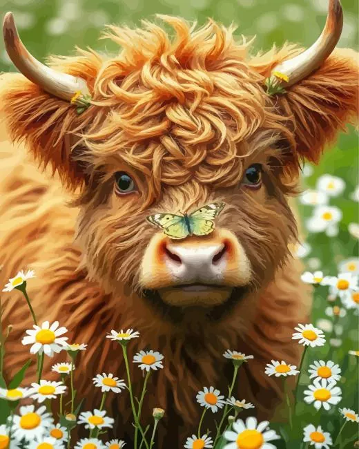 fluffy calf art Diamond By Numbers Fluffy Calf Art Diamond Painting