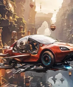 Flying Car Diamond Painting