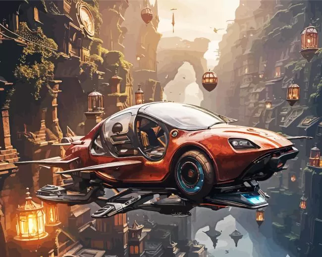flying car Diamond Paints Flying Car Diamond Painting