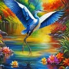 Flying Heron Bird Art Diamond Painting
