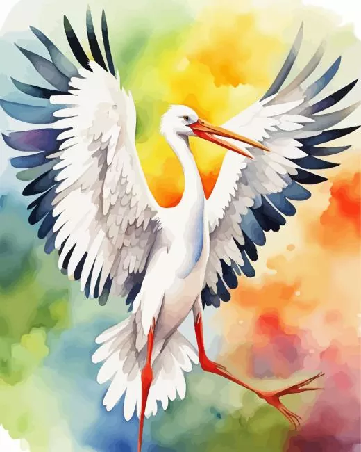 flying stork art Diamond By Numbers Flying Stork Art Diamond Painting