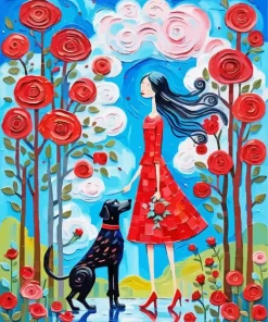 Folk Art Dog Diamond Painting