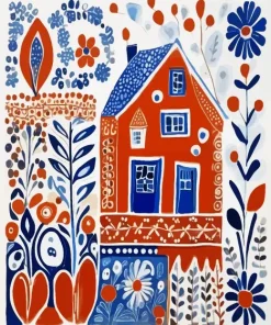 Folk Art House Diamond Painting