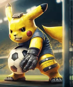 Football Pikachu Art Diamond Painting