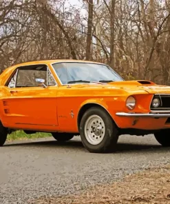 Ford Mustang 1967 Orange Diamond Painting