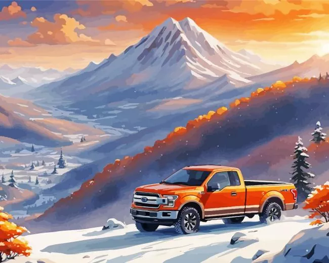 ford orange Diamond Paintings Ford Orange Diamond Painting