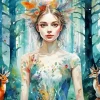 Forest Girl Art Diamond Painting