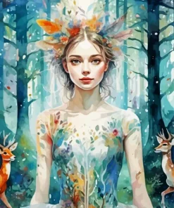 Forest Girl Art Diamond Painting