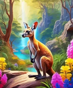Forest Kangaroo Art Diamond Painting