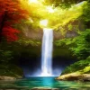 Forest Waterfall Diamond Painting