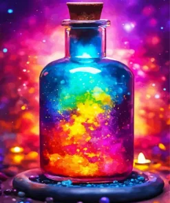 Galaxy Glass Bottle Diamond Painting