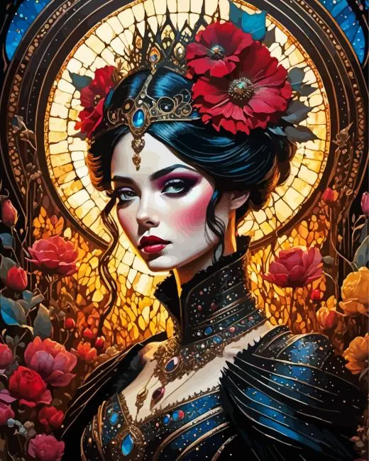 goth girl Diamond With Numbers Goth Girl Diamond Painting