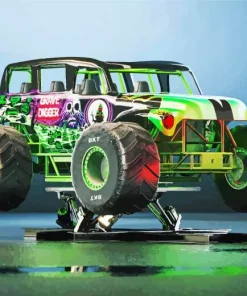 Grave Digger Truck Diamond Painting