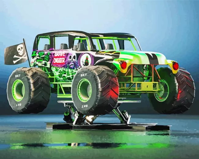grave digger truck Diamond By Numbers Grave Digger Truck Diamond Painting